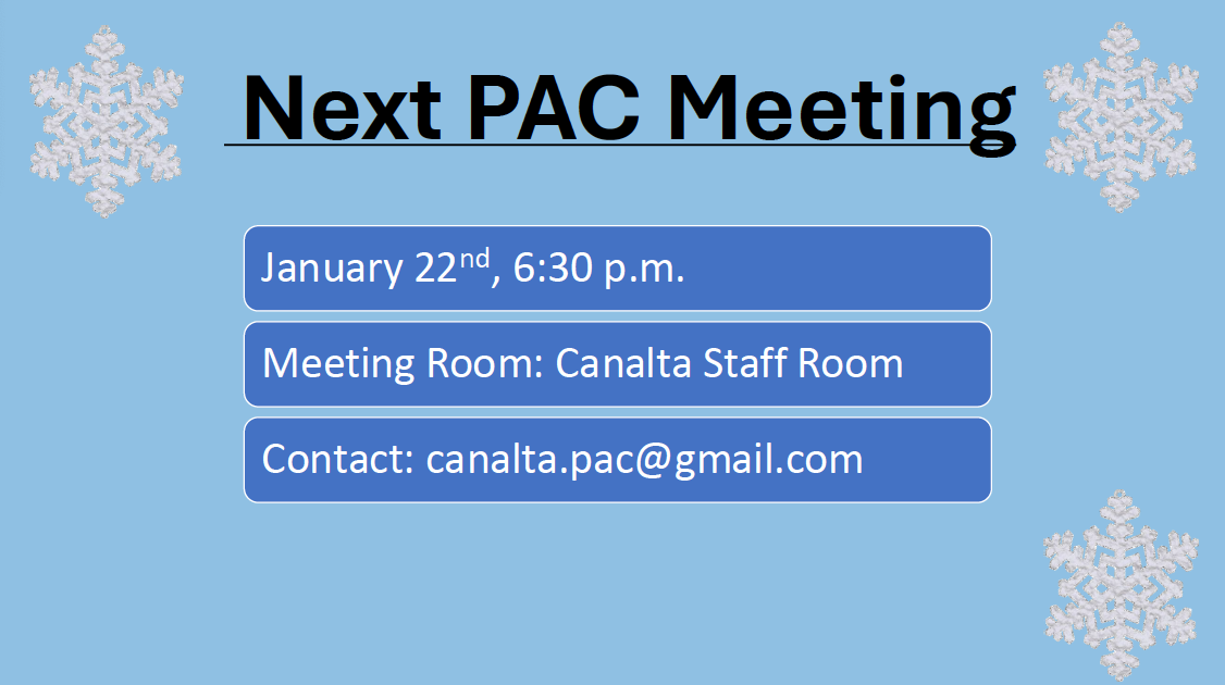 Next PAC Meeting 