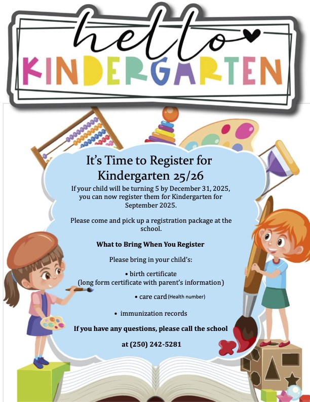 Contact Tumbler Ridge Elementary for more informaiton.